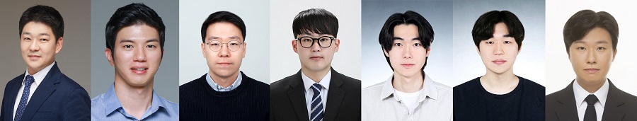 김민구 정보통신공학과 교수, 홍성은 정보통신공학과 교수, 남창주 서강대학교 교수, 박병선 정보통신공학과 학생, 임성민 정보통신공학과 학생, 양지석 전기컴퓨터공학과 학생, 이상민 전기컴퓨터공학과 학생