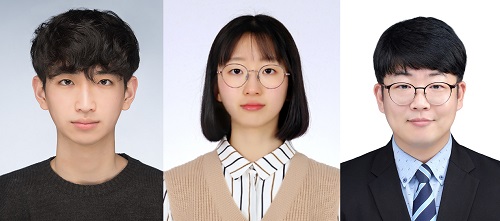 (사진 왼쪽부터) 디자인테크놀로지학과 홍성훈, 박도희 학생과 김종현 교수.